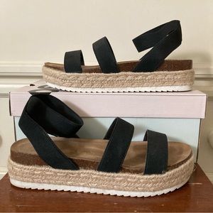 SO “Bonniee” Platform Espadrille Sandals Big Girls Youth Size 5